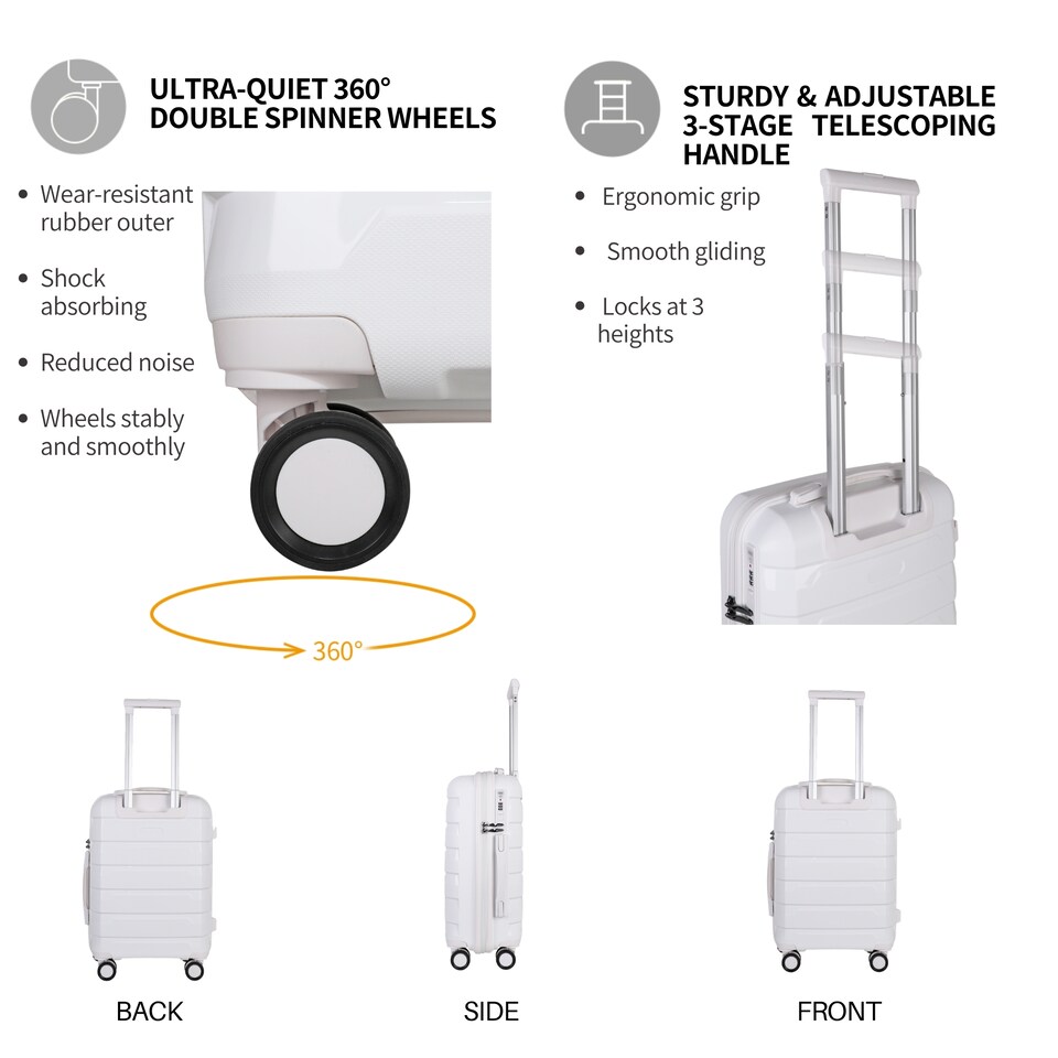 image 1 of Cabin Suitcase Small 20’ Inch Hard Shell Hand Luggage - Lightweight & Durable, USB Charging Port, Secure TSA Lock, Dual Spinner Wheels