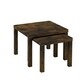 image 1 of Set of 2 Square Wooden Nesting Coffee Side Tables Brown | Colour: Rustic Brown