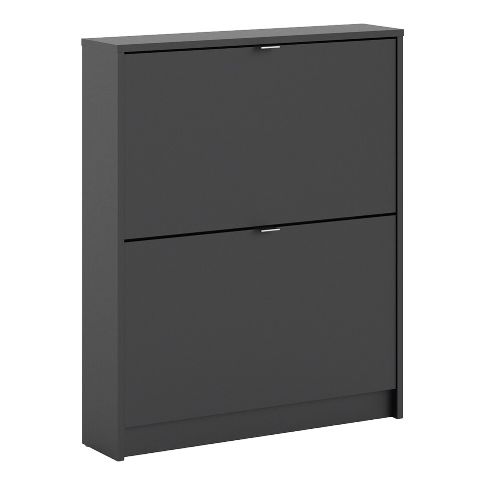 image 1 of Shoes Shoe Cabinet 2 Flip Down Doors and 1 layer in Matt Black