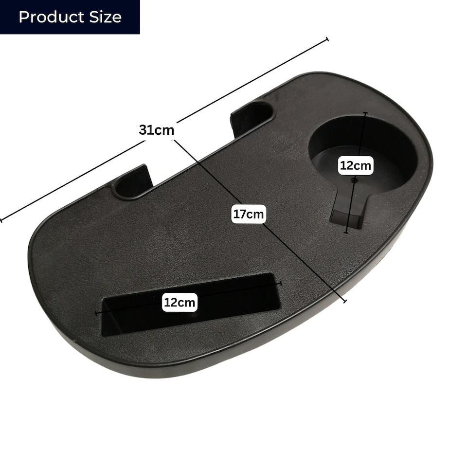 image 1 of Black Plastic Cupholder Side Tray for Garden Gravity Chairs