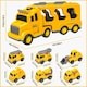 image 2 of Transport Carrier Toy Set with 6 Vehicles, Musical Effects, Educational Gift for Children 3+ Years