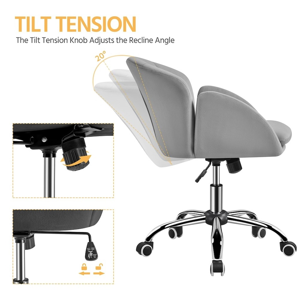 image 1 of Yaheetech Swivel Rolling Home Office Chair with Armrests