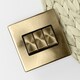 image 4 of SE HOME Antique Brass Screwless Plate Satellite & Coaxial Socket 1 Gang - Black Trim - SE Home | Brown | Antique Brass