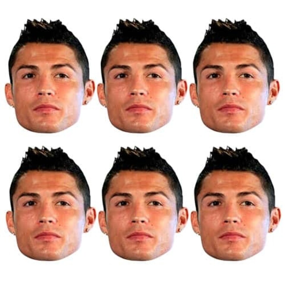 Ronaldo Cardboard Face Masks - Pack of 6