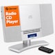 image 1 of Denver MC-5220 CD Player For Home HiFi System - CD Player With Speakers & Radio - Mains Power, Clock Radio, Remote Control, Desktop Stand/Wall Mounted CD Player