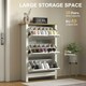 image 3 of HOMCOM 18-Shoe Storage Cabinet 6 Shelves 3 Drawers White | Oak | 72cm x 26cm x 112cm