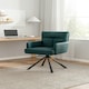 image 2 of Living and Home Modern Upholstered Swivel Armchair with Black Legs - Green Green