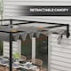 image 4 of Outsunny 2 x 3m Lean To Pergola with Retractable Roof, Wall Mounted Garden Gazebo Outdoor Sun Shade Shelter for Patio, Deck, Dark Grey