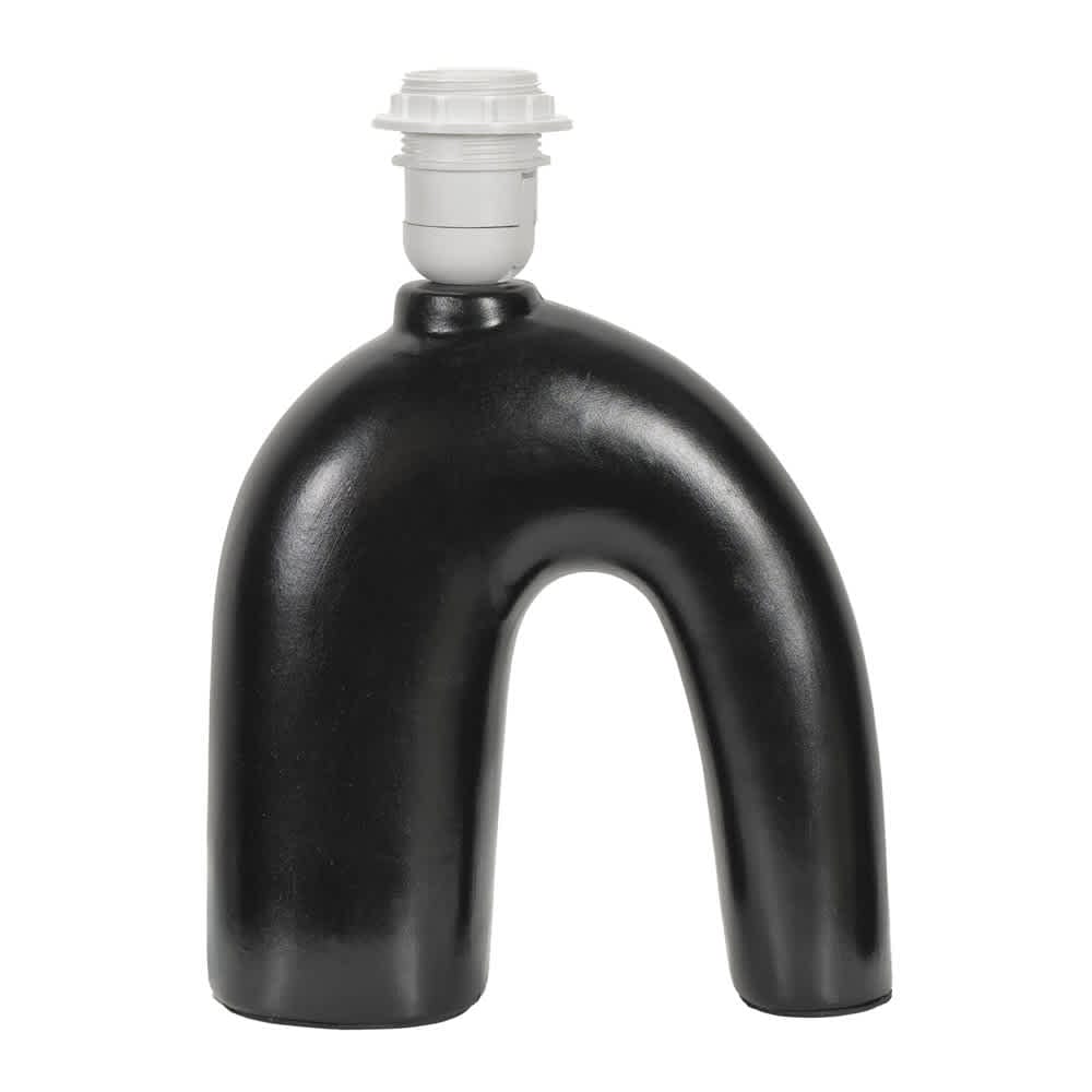ValueLights Lia Black Arch Abstract Ceramic Table Lamp Base Black