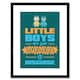 image 1 of Kids Boys Superheroes Disguise In Blue 9x7" Black Framed Wall Art Print