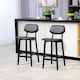 image 2 of HOMCOM Breakfast Bar stools Set of 2 with PU Leather Cover, Wood Legs