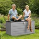 image 4 of Olsen & Smith Large 680L Weatherproof Outdoor Sit On Wood Effect Plastic Garden Bench Storage Box Chest Container Furniture Brown Brown | Brown