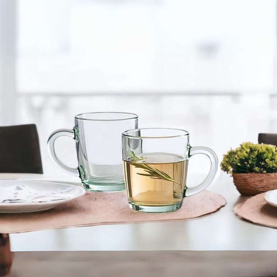 image 1 of Pasabahce Coffee Glass Mugs Sleeve 340ml | Clear | 2