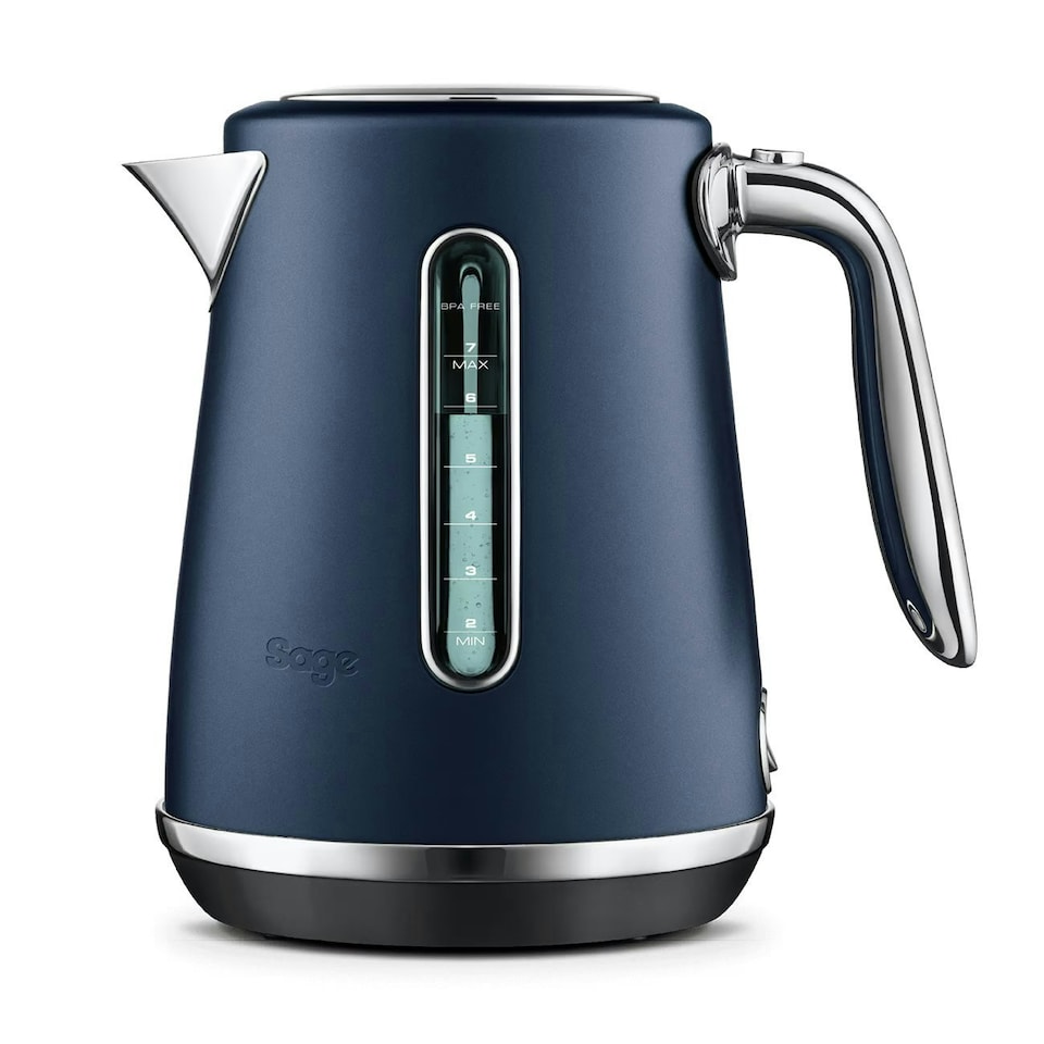 image 1 of Sage The Soft Top Luxe Quiet Electric Kettle, Fast Boil, Opens Softly, Elegant Design - 1.7 L Capacity, Cordless, 2400 W - Damson Blue