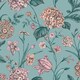 image 1 of Rasch Amelie Hydrangea Wallpaper - Teal/Pink - 10.05m x 0.53m