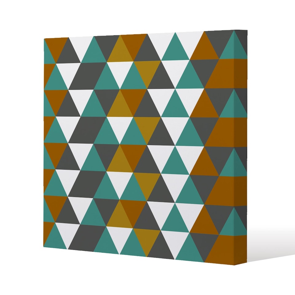 Autumn Geometric triangles (Canvas Print) / 61 x 61 x 4cm | Multi
