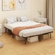 image 6 of HOMCOM 4ft6 Double Bed Frame, Metal Platform Bed Frame with 28 Wood Slats
