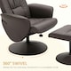 image 4 of HOMCOM PU Leather 2 Pcs Reclining Armchair w/ Ottoman 360° Swivel Brown