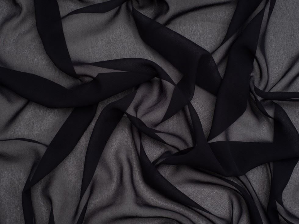 Minerva Core Range Navy Light Sheer Chiffon Fabric for Dressmaking, 110cm / 43" Wide - per metre