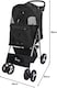 image 3 of Pet Stroller Dog Cat Puppy Pram Pushchair Travel Cart Jogging Buggy Carrier (Black)