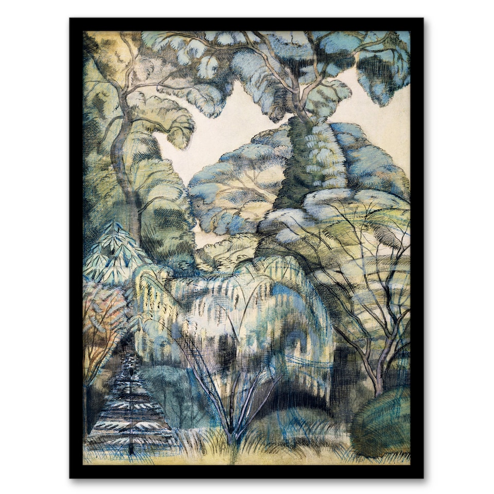 image 1 of Paul Nash Framed Wall Art Print Trees in Bird Garden Iver Heath Home Décor