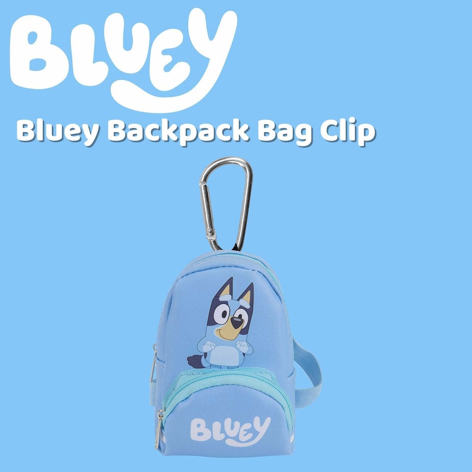 image 1 of vfm-estore Bluey Backpack Bag Clip - Plush Children's Accessory