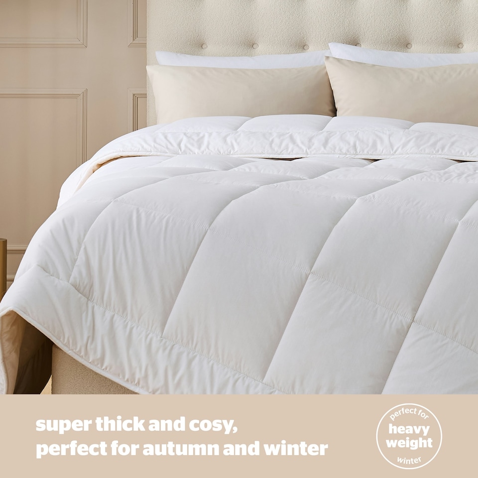 image 1 of Silentnight Luxury Natural Wool Heavyweight Duvet, Breathable Cotton Cover, Temperature Regulating, King