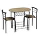 image 1 of 3 Pcs Dining Table 2 Chairs Set Kitchen Breakfast Furniture Compact Space Saving | Multi | Oak