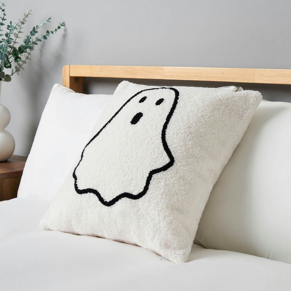 image 1 of BHS Ghost Tufted Cushion, White