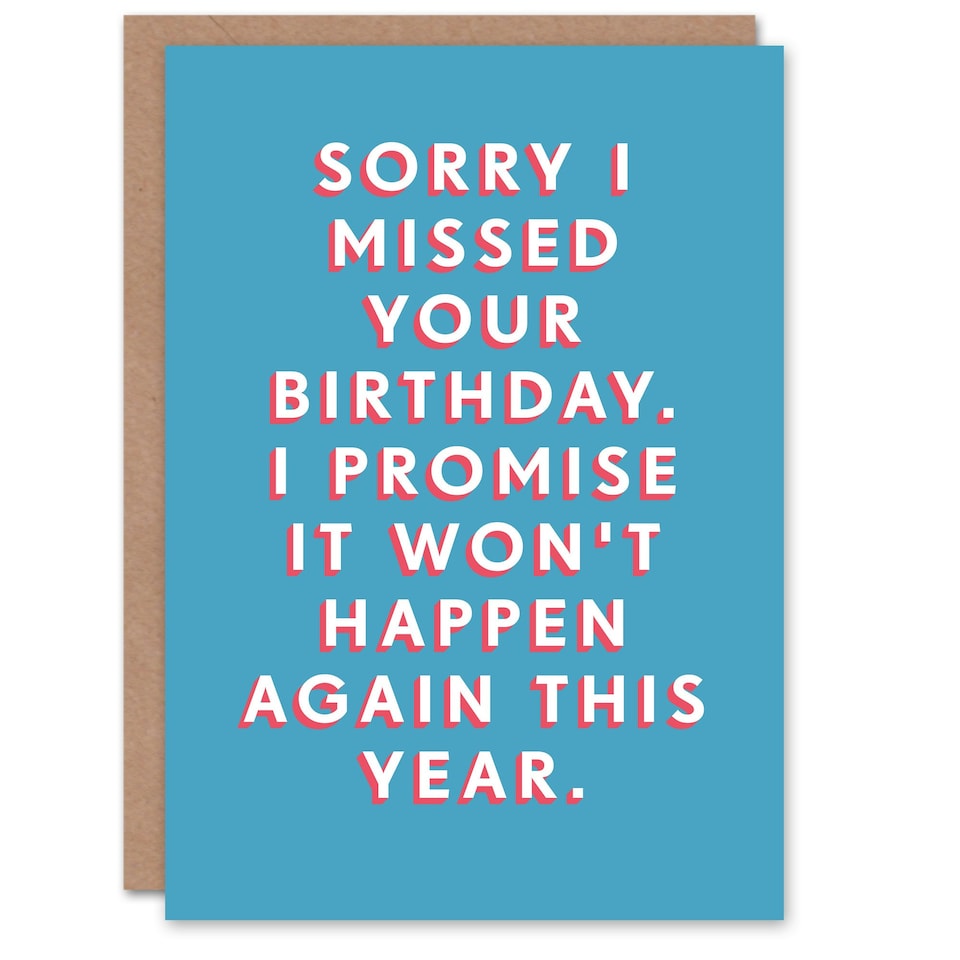 image 1 of Belated Wont Happen Again This Year Man Him Birthday Card