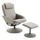 image 1 of HOMCOM Swivel Armchair with Footstool and Adjustable Backrest Grey