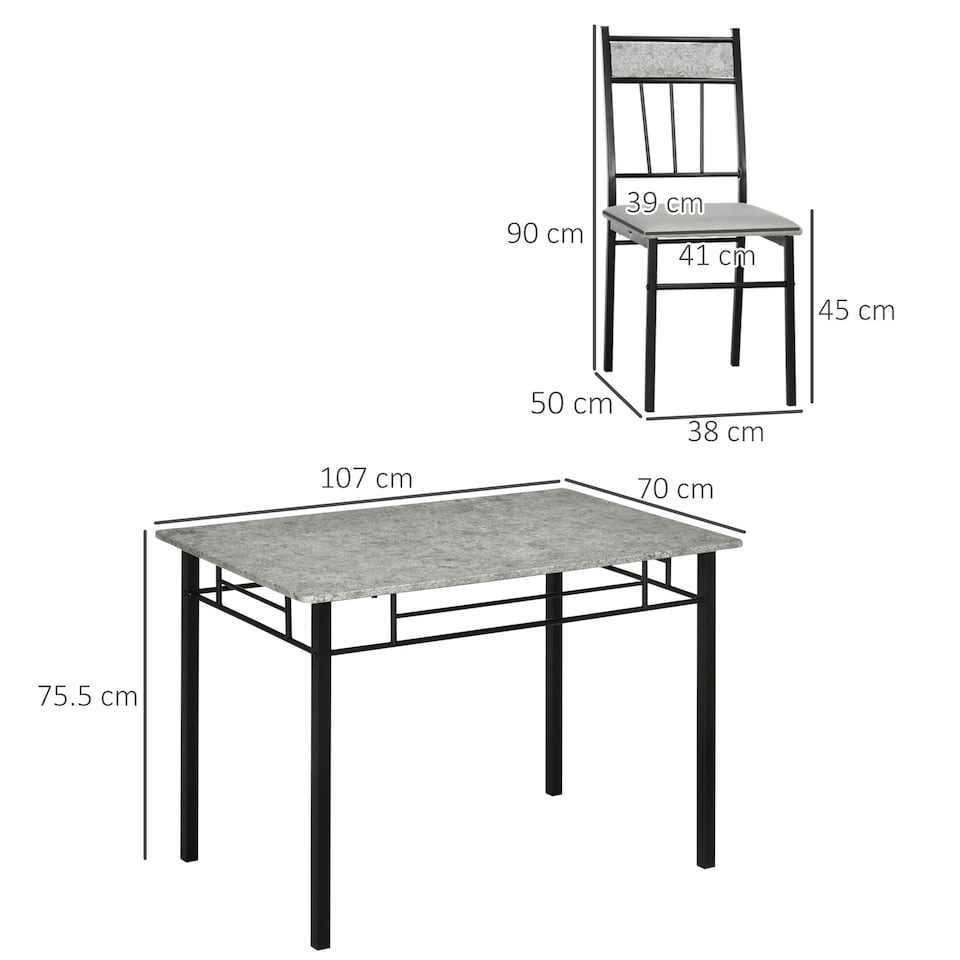 image 1 of HOMCOM 5 Pieces Dining Room Sets, Kitchen Table and Chairs Set 4