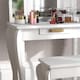 image 9 of HOMCOM Kids Dressing Table and Stool Kids Vanity Set Makeup Desk w/ Mirror, Drawer, for Ages 3-6 Years, White | White