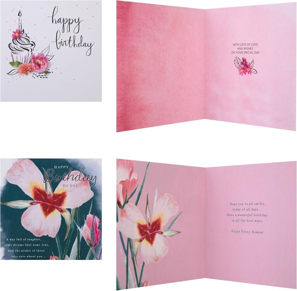 image 1 of Elegant Simple Floral Pack of 30 Birthday Cards
