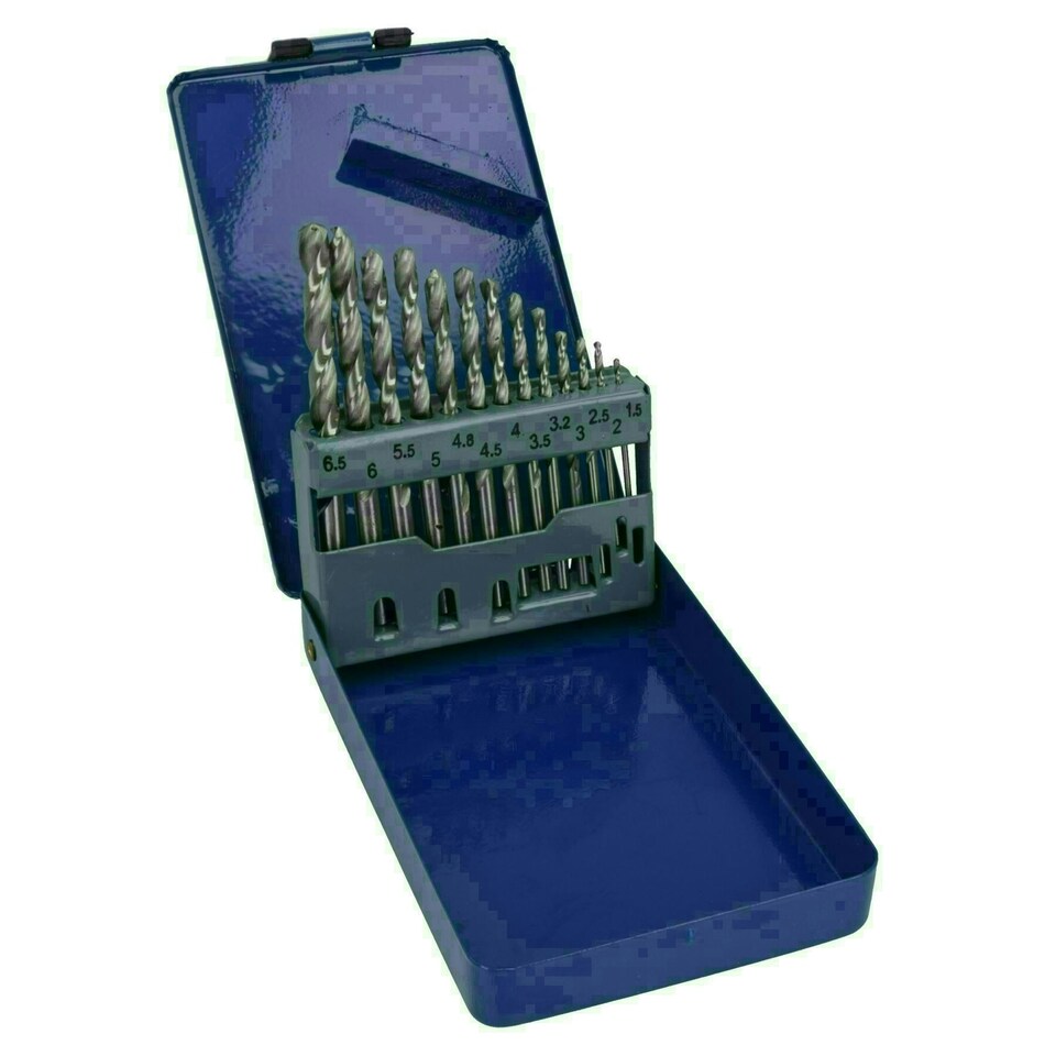 image 1 of 13pc HSS-G Metric Drill Bit Set Split Point Drills Metal Plastic Copper 1.5 - 6.5mm