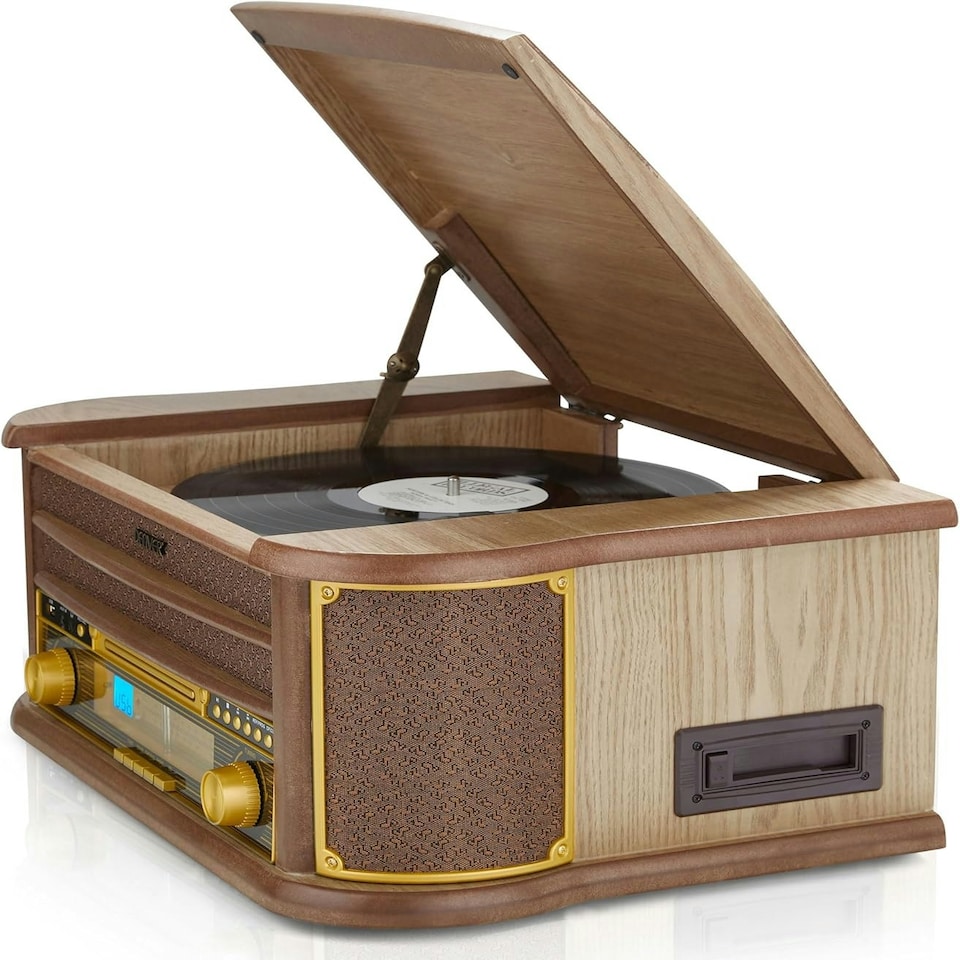 image 1 of Denver MCR-50BT Vintage Retro Bluetooth Music Centre with CD, Cassette, and USB HiFi System