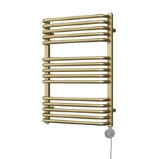 Crossmoor - Brushed Gold Electric Towel Rail H736mm x W500mm 400w Thermostatic