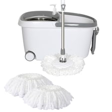 Cleanflo Stainless Steel Spin Mop Bucket Set | White | White
