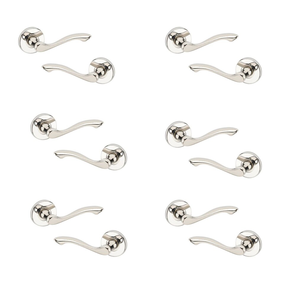 image 1 of Polished Nickel URFIC Kensington Lever Door Handles | Red | Pink | 6