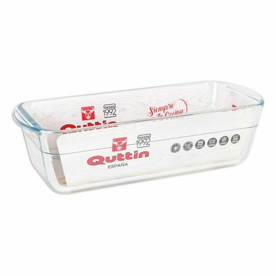 image 1 of Rectangular Mould Quttin 63079 1,7 L Glass 28,2 x 11,6 x 7,7 cm (6 Units) N/A