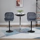 image 2 of HOMCOM Bar Stool Set of 2 Adjustable Height Counter Chairs Dark Grey