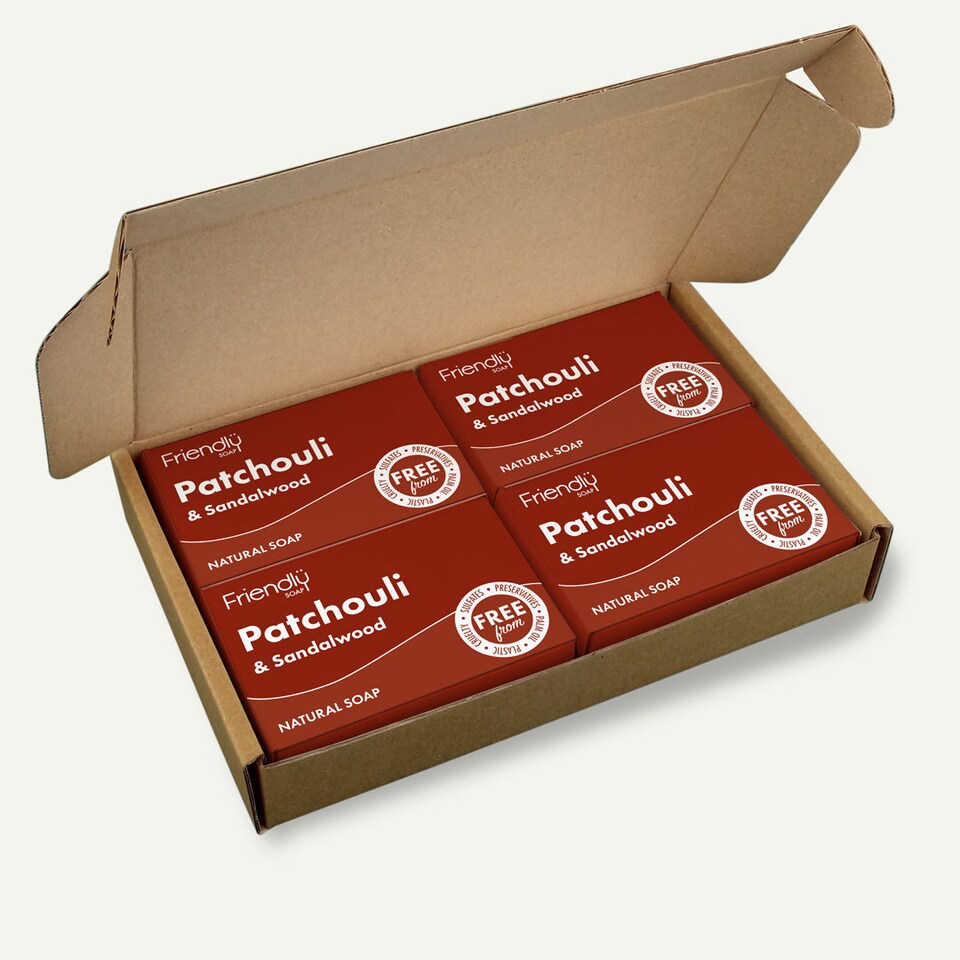 image 1 of Natural Patchouli & Sandalwood Soap Bar - 4 Pack | Brown | 1