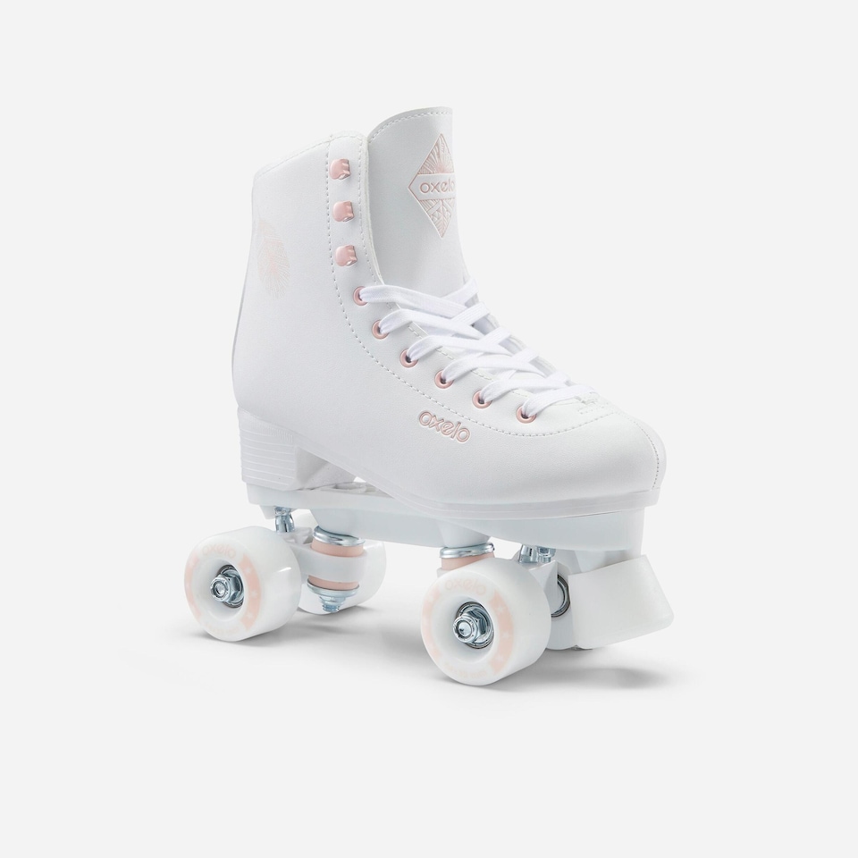 image 1 of Decathlon White Roller Skates - 4-Wheel Skates 100 Series