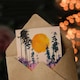 image 3 of Sunrise Joy Abstract Forest Landscape Painting Birthday Greeting Card