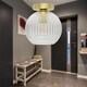 image 4 of Set of 2 Betchley - Clear Ribbed Glass Satin Brass Ceiling Lights