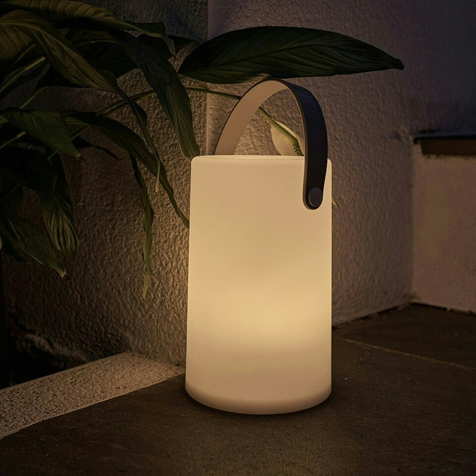 image 1 of ValueLights Daomu White Outdoor Lantern Touch On/Off