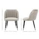 image 6 of Set of 4 Milano Velvet Dining Chairs with Stylish Ribbed Back Design, Black Metal Legs with Silver Tips | Grey | Silver End Tips
