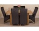 image 3 of Hampton 120-160cm Oak Extending Dining Table and 6 Lola Fabric Chairs | Black | Black