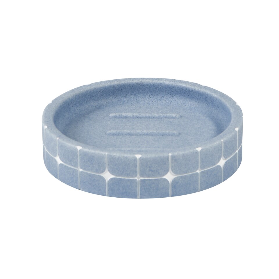 image 1 of Showerdrape Mosaica Sky Blue Soap Dish | Blue | White | 1