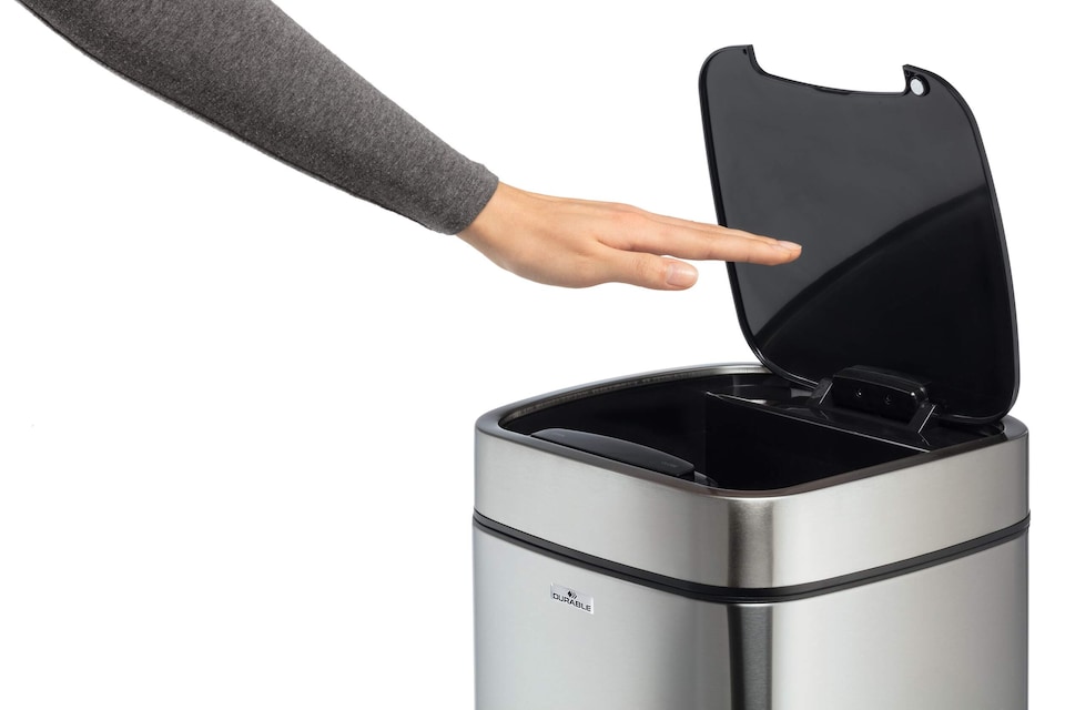 image 1 of Durable Motion Sensor Bin | Smart Automatic Steel Kitchen Waste Bin | 21L Silver | Silver